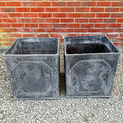Lot 1355 - A pair of medium sized lead planters