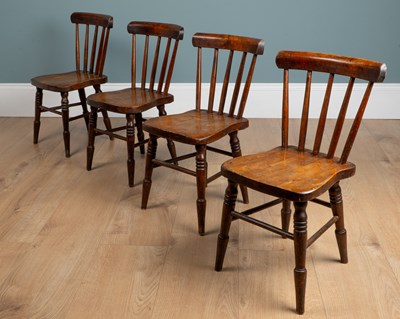 Lot 1059 - A group of four antique Windsor type children's chairs