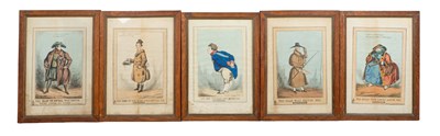 Lot 1204 - A group of five George III hand-coloured satirical cartoons