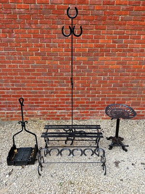 Lot 1435 - A group of wrought iron items