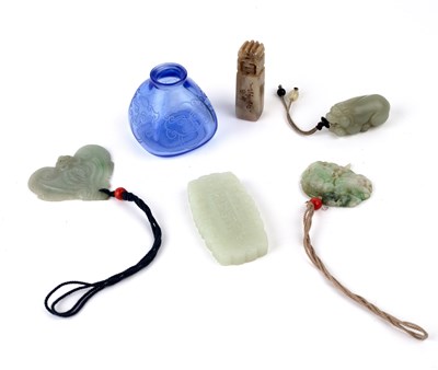 Lot 484 - Group of jade and other pieces Chinese,...