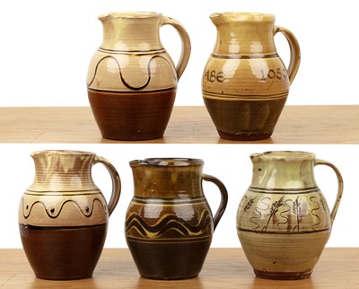 Lot 295 - Winchcombe Pottery Collection of five slipware...