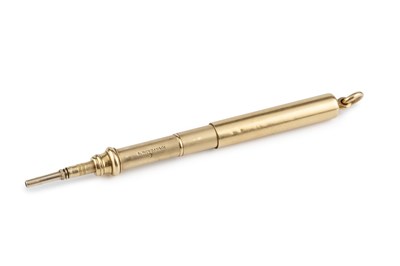 Lot A yellow precious metal propelling pencil, by...