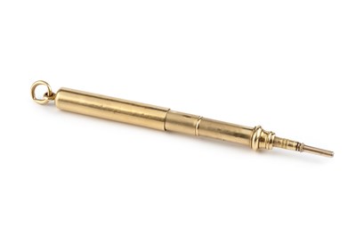 Lot 244 - A yellow precious metal propelling pencil, by...