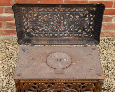 Lot 1455 - A French brown enamel stove