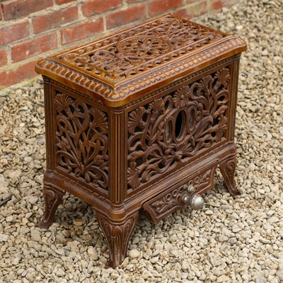 Lot 1455 - A French brown enamel stove
