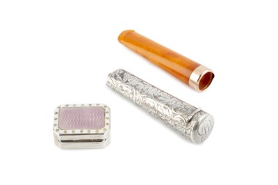 Lot 247 - An Edwardian silver and enamel rectangular...