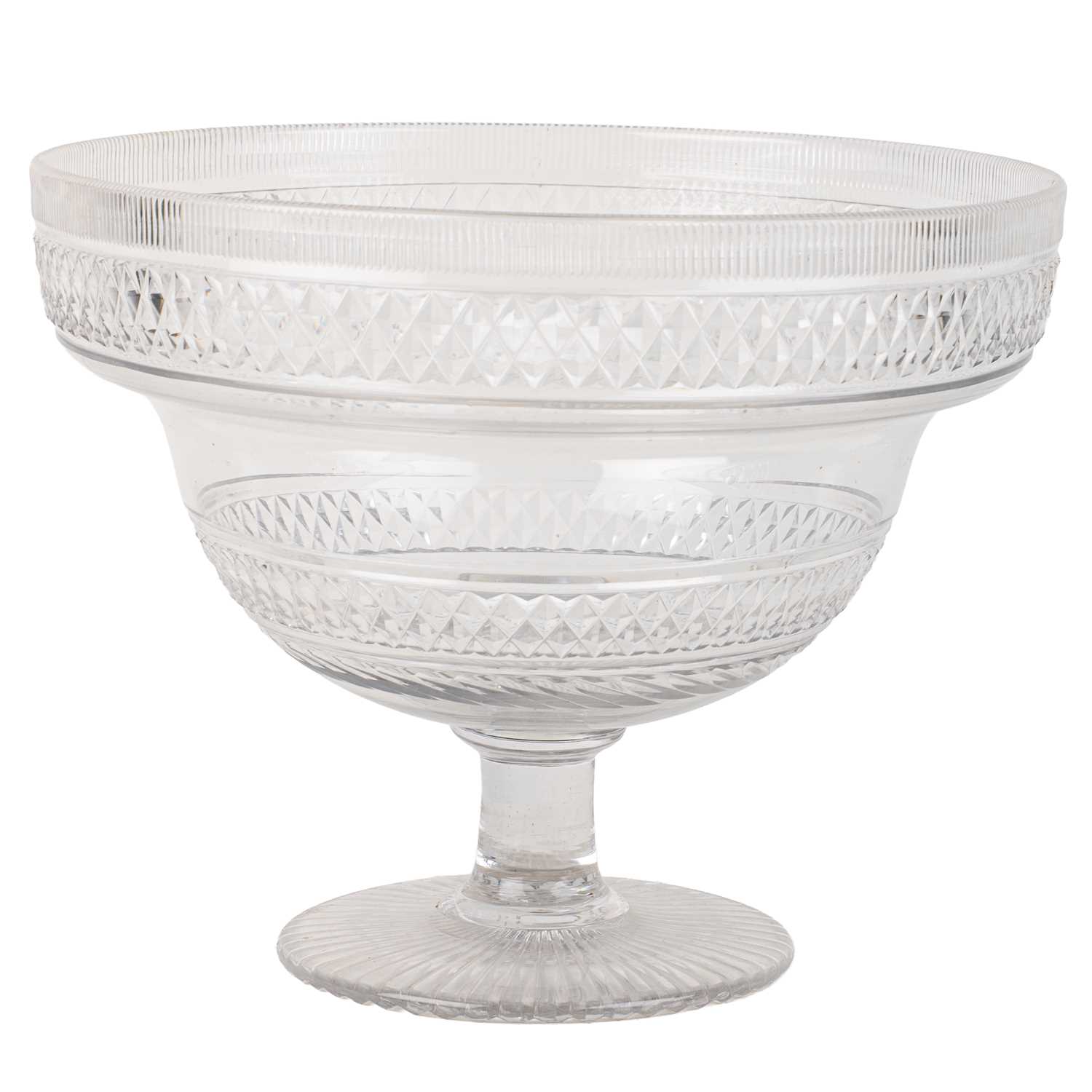 Lot 519 - An early 19th century Irish cut glass bowl on stand