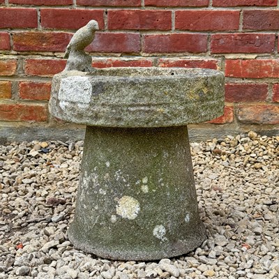 Lot 1459 - A cast reconstituted stone bird bath
