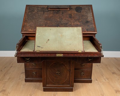Lot 69 - A George III mahogany architect's desk, almost certainly by Gillows