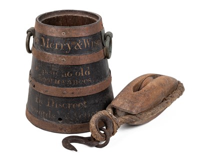 Lot 1027 - An antique naval grog barrel