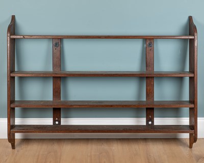 Lot 1072 - A set of country-made mahogany hanging wall shelves