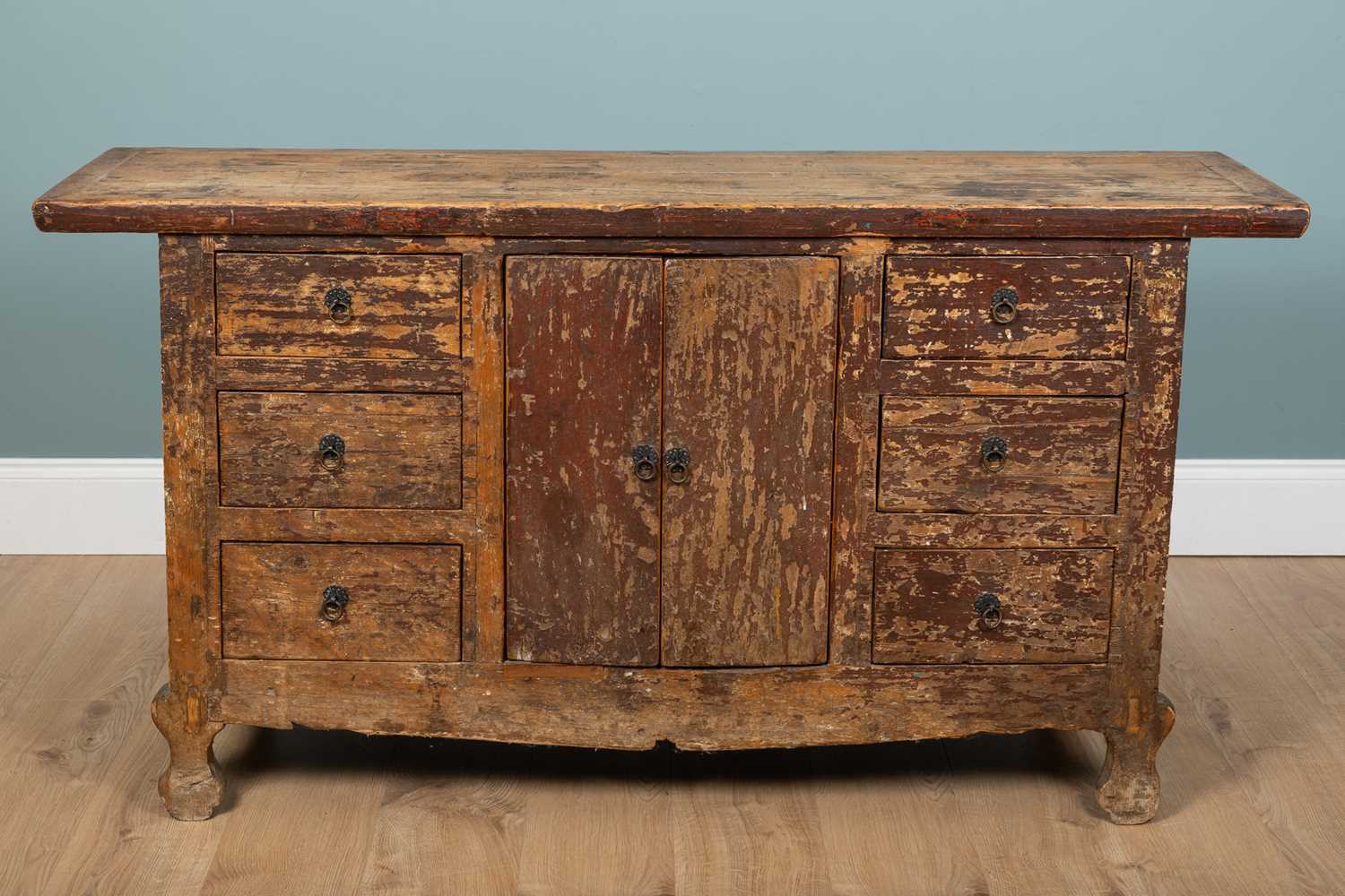 Lot 1188 - An Oriental pine side cabinet