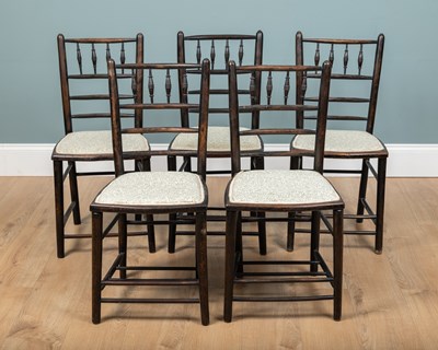 Lot 193 - A set of five late 19th century Morris-type side chairs