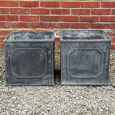 Lot 1430 - A pair of square lead planters