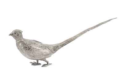 Lot A Continental silver model of a pheasant,...