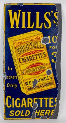 Lot 1137 - An antique Wills's Cigarettes enamel sign