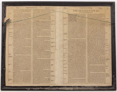 Lot 529 - John Speed, “Yorkshire”,engraving, Sudbury and...