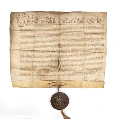Lot 572 - A Charles II manuscript legal document on...