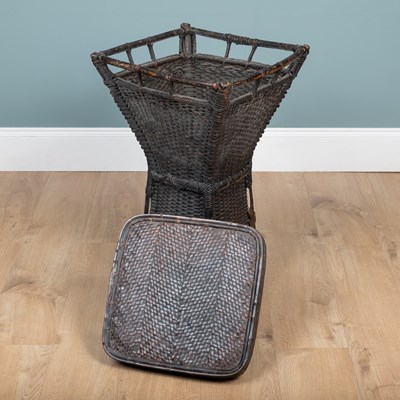 Lot 1096 - A Vietnamese rattan standing basket