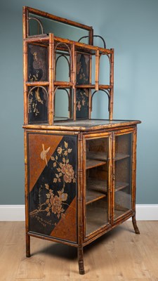 Lot 190 - A bamboo and lacquered chinoiserie cabinet
