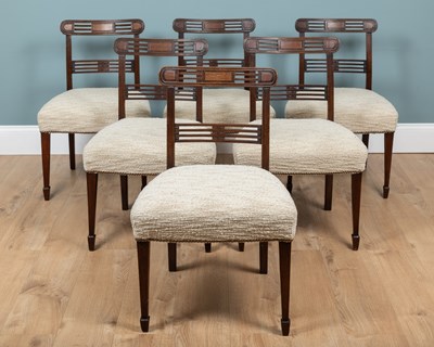 Lot 350 - A set of six George III mahogany dining chairs