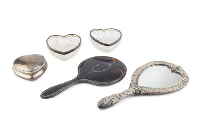 Lot 191 - A late Victorian silver heart shaped trinket...
