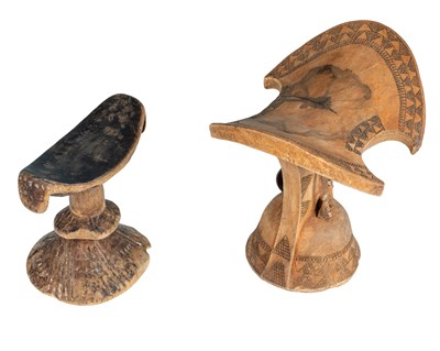 Lot 187 - Two African carved wooden head rests