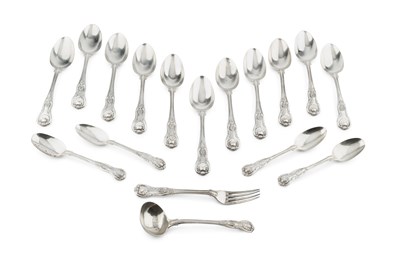Lot 618 - A part service of mid-Victorian silver King's...
