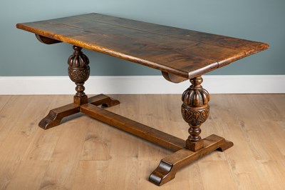 Lot 1054 - A 20th century ash-topped refectory table