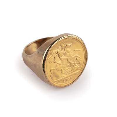 Lot 206 - Queen Elizabeth II sovereign dated 1964, set...
