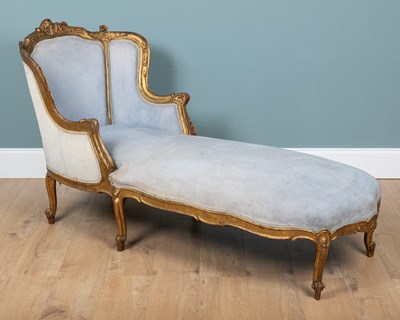 Lot A 19th century French Rococo chaise lounge