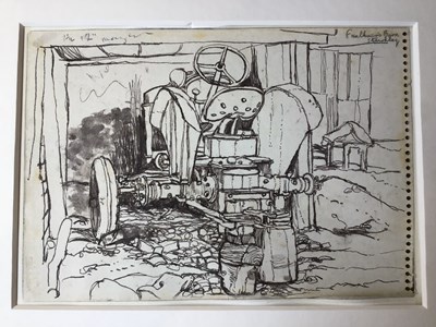 Lot 151 - John Minton (1917-1957) Tractor in the Barn...