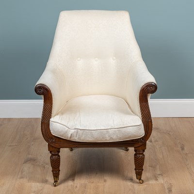 Lot 48 - A William IV mahogany-framed library chair