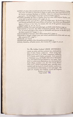 Lot 644 - GOLDEN COCKEREL PRESS 'GREEK ANTHOLOGY' 'A...