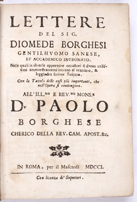 Lot 664 - BORGHESE (D.Paolo) 'Lettres del Sig. Diomede...
