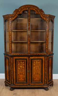 Lot 367 - A 19th Century Dutch marquetry display cabinet