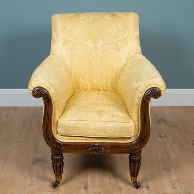 Lot 374 - A William IV library armchair