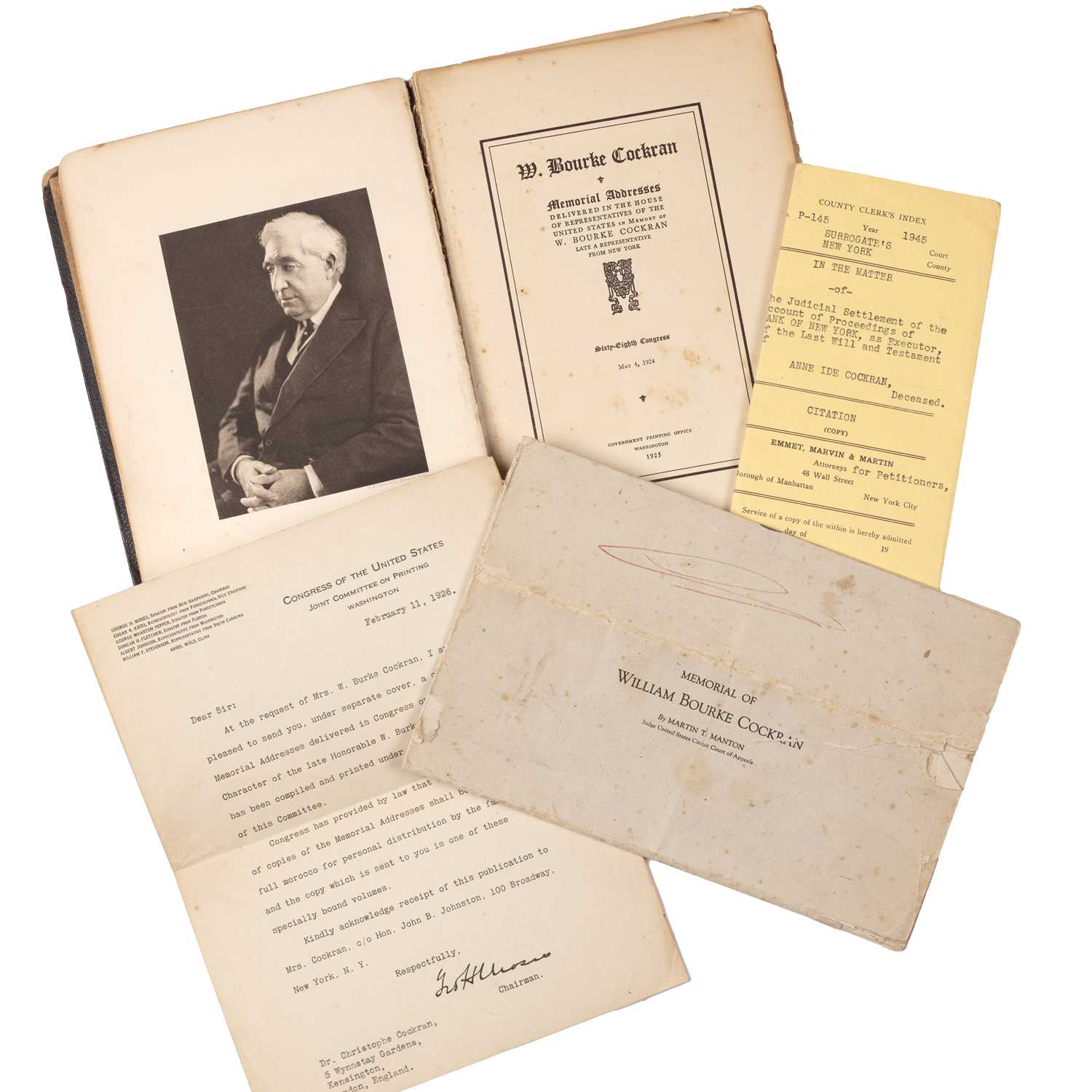 Lot 678 - WILLIAM BOURKE COCKRAN (1854 - 1923) Irish...
