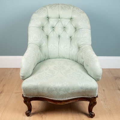 Lot 76 - A Victorian walnut low occasional chair