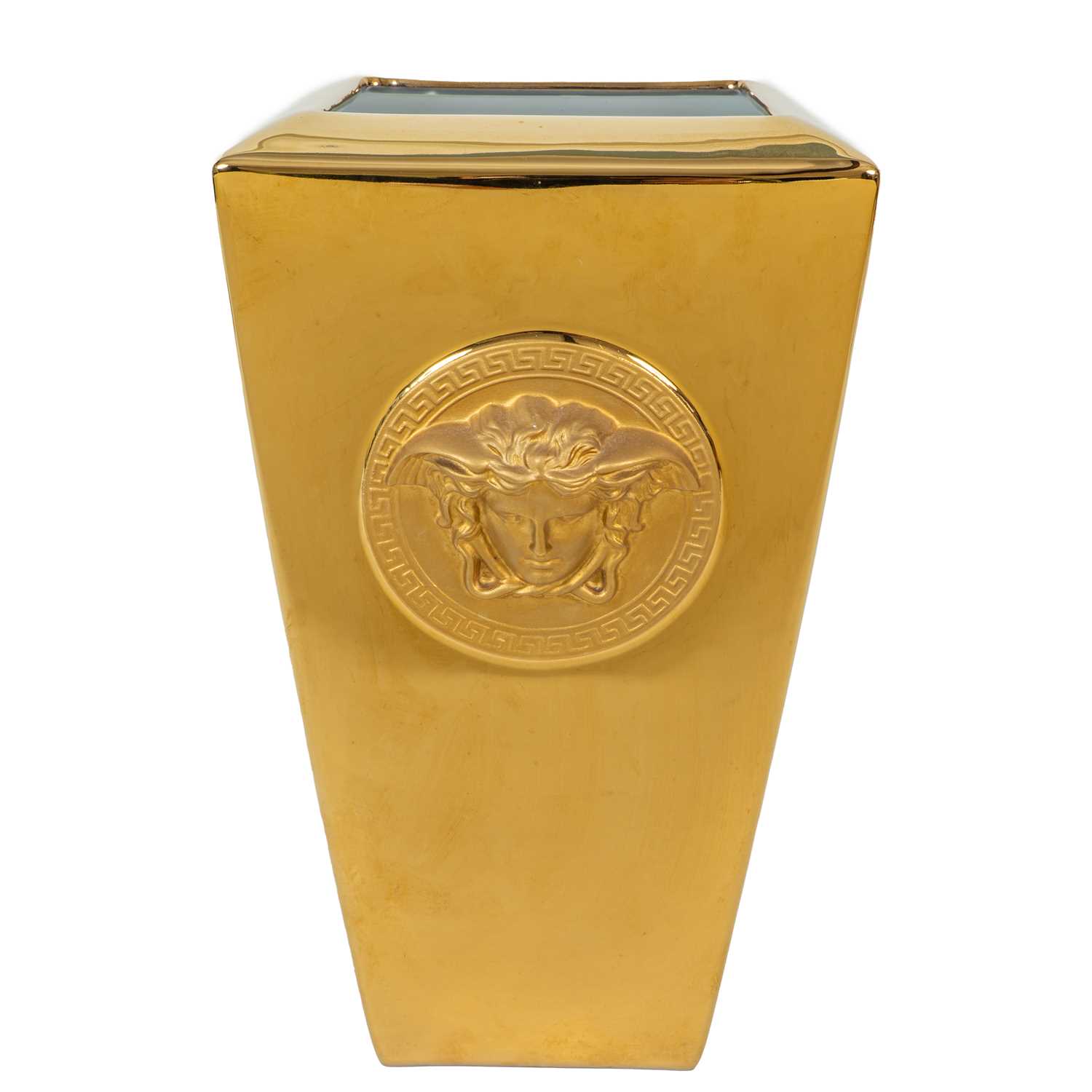 Lot 109 - A Rosenthal for Versace gold vanity vase
