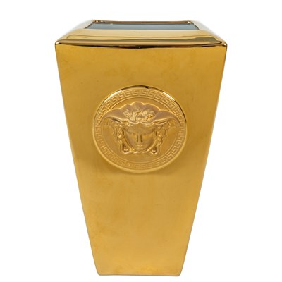 Lot 109 - A Rosenthal for Versace gold vanity vase