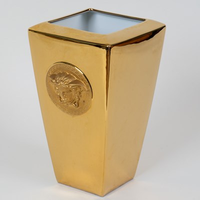 Lot 109 - A Rosenthal for Versace gold vanity vase