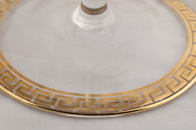 Lot 113 - A set of twelve Rosenthal for Versace 'Medusa d'Or' cystal wine glasses