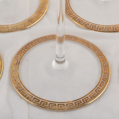 Lot 113 - A set of twelve Rosenthal for Versace 'Medusa d'Or' cystal wine glasses
