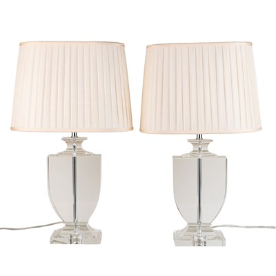 Lot 188 - A pair of Contemporary glass table lamps