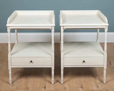 Lot 283 - A pair of white-painted bedside tables