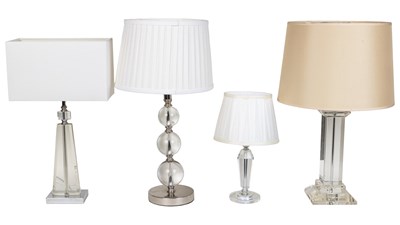 Lot 258 - Three table lamps and a floor light