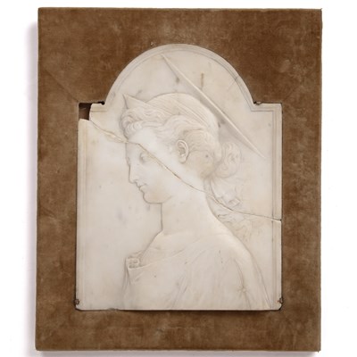 Lot 296 - An antique north Italian Carrara marble relief...