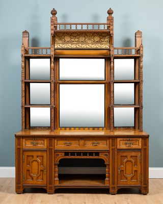 Lot 435 - A late Victorian arts and crafts Gothic style sideboard